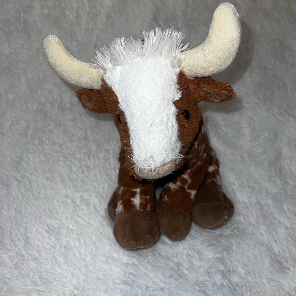 Build A Bear Longhorn Bull Way of Lights 2018 Plush Stuffed Cow